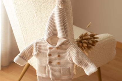 CONJUNTO ABRIGO Y POLAINA RAYAS